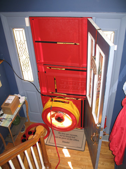 Blower door test for Pittsford homes